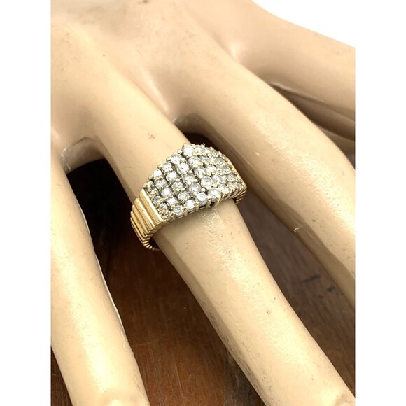 Cocktail Ring Diamond 14k Yellow Gold Cluster 0.75ctw Estate Women's Size 6.5 - Picture 6 of 14